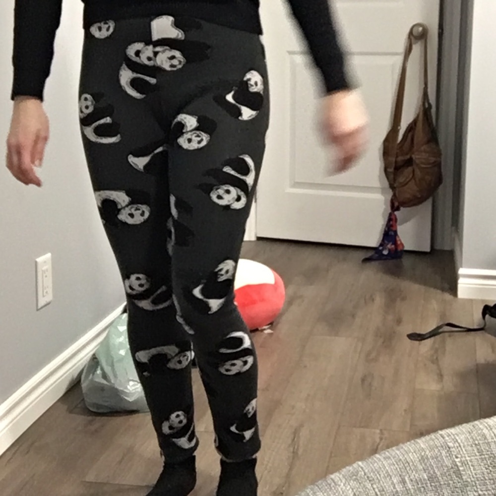 Fluffy panda-animal leggings XS/S - Picture 3 of 5